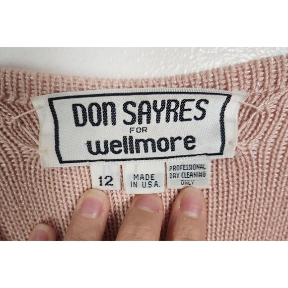 Vtg. Don Sayres for Wellmore Women's Sz. M Pink Knit Midi Short Sleeve Dress - Picture 2 of 6